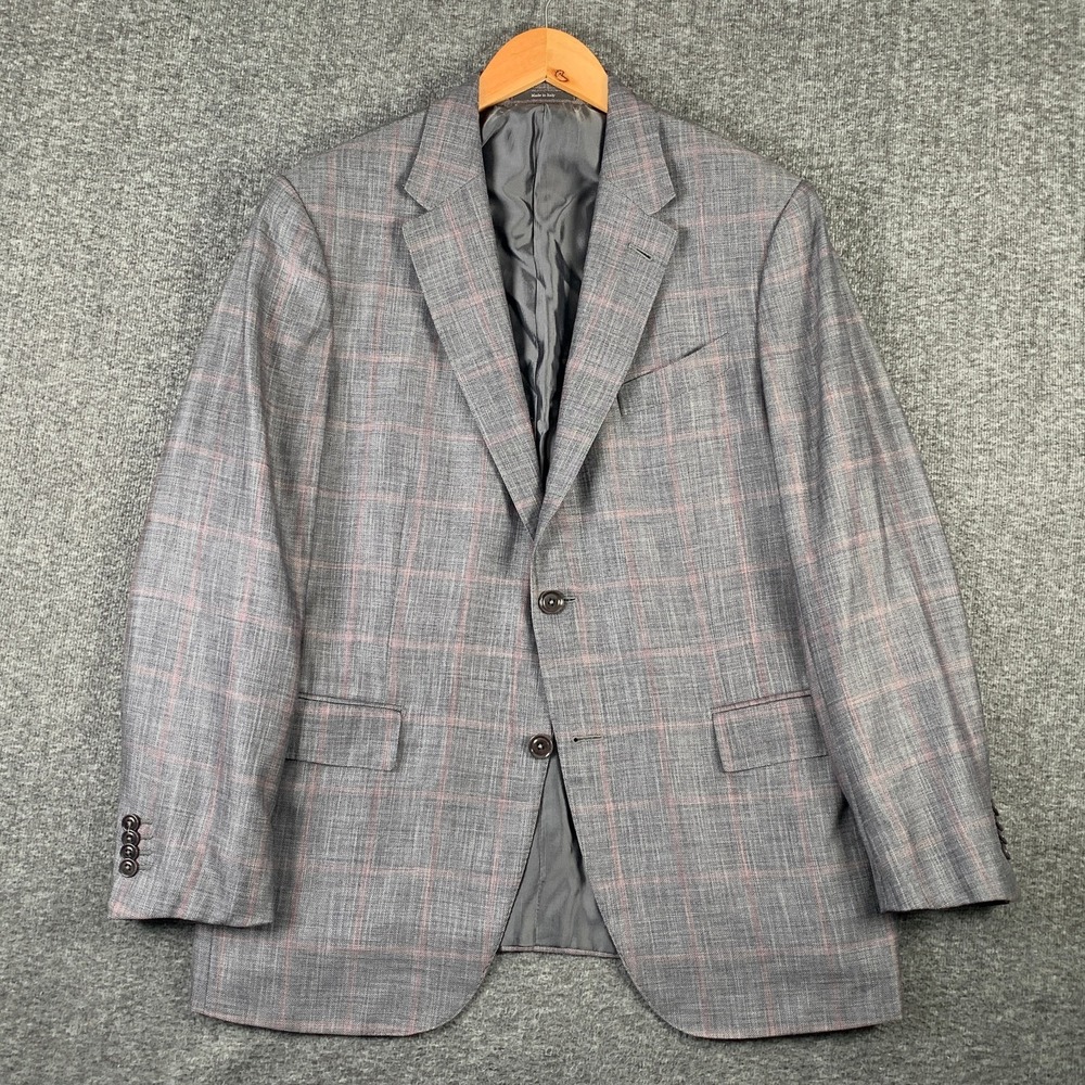 Ermenegildo Zegna Blazer Men 44R Milano Easy Silk Windowpane Sport Coat Italy